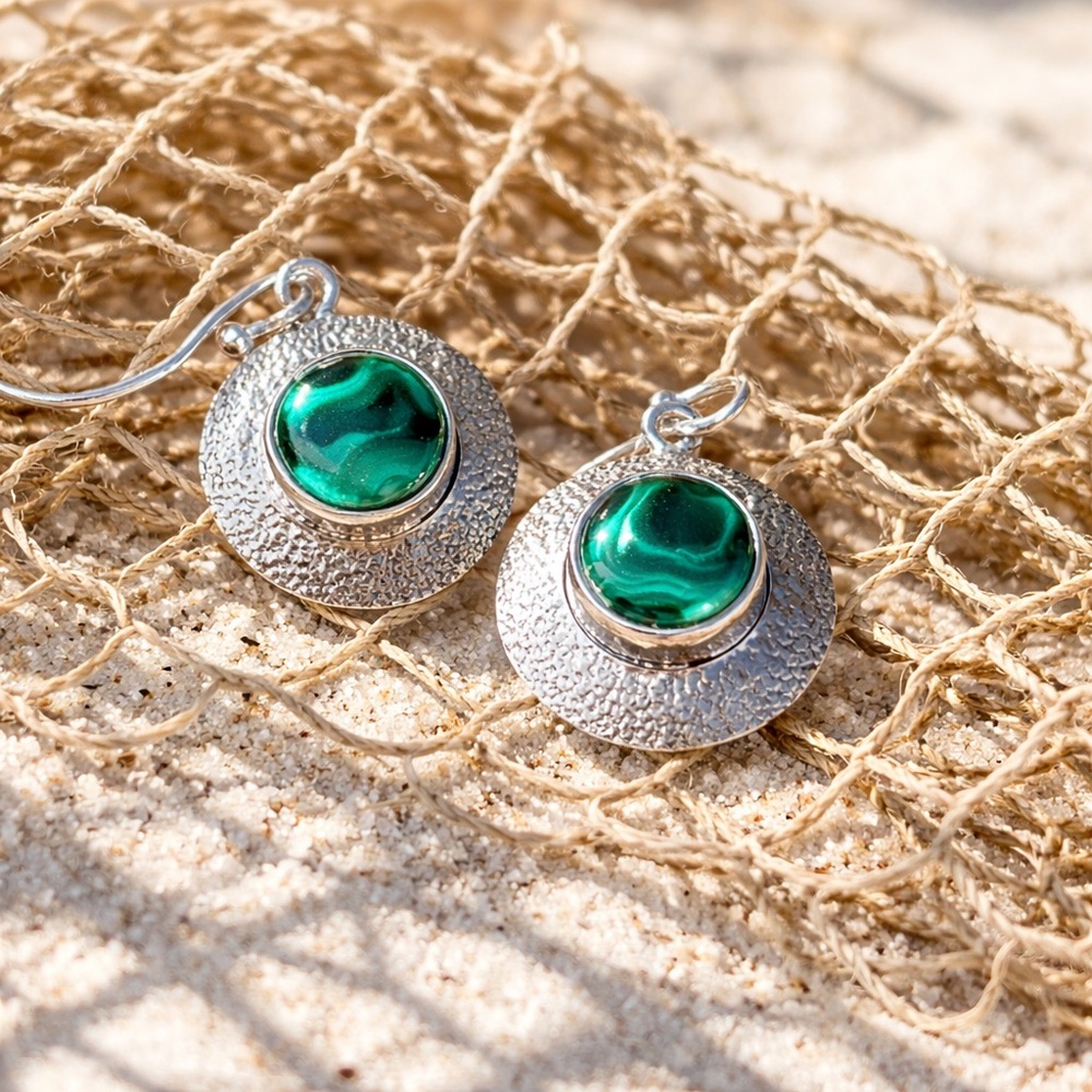Malachite Chrysocolla Earrings
